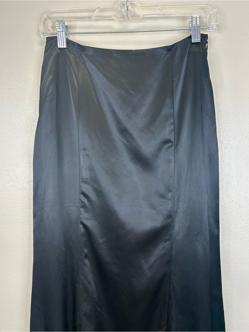 Goth Black Satin Maxi Skirt Elegant Size 2 Vampire Witchy Event Party Whimsigoth - Picture 3 of 12